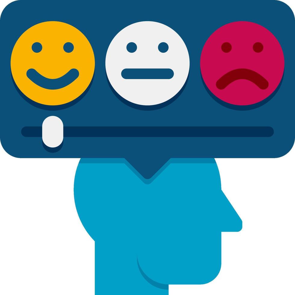 A person's head with three emoticons on it vector