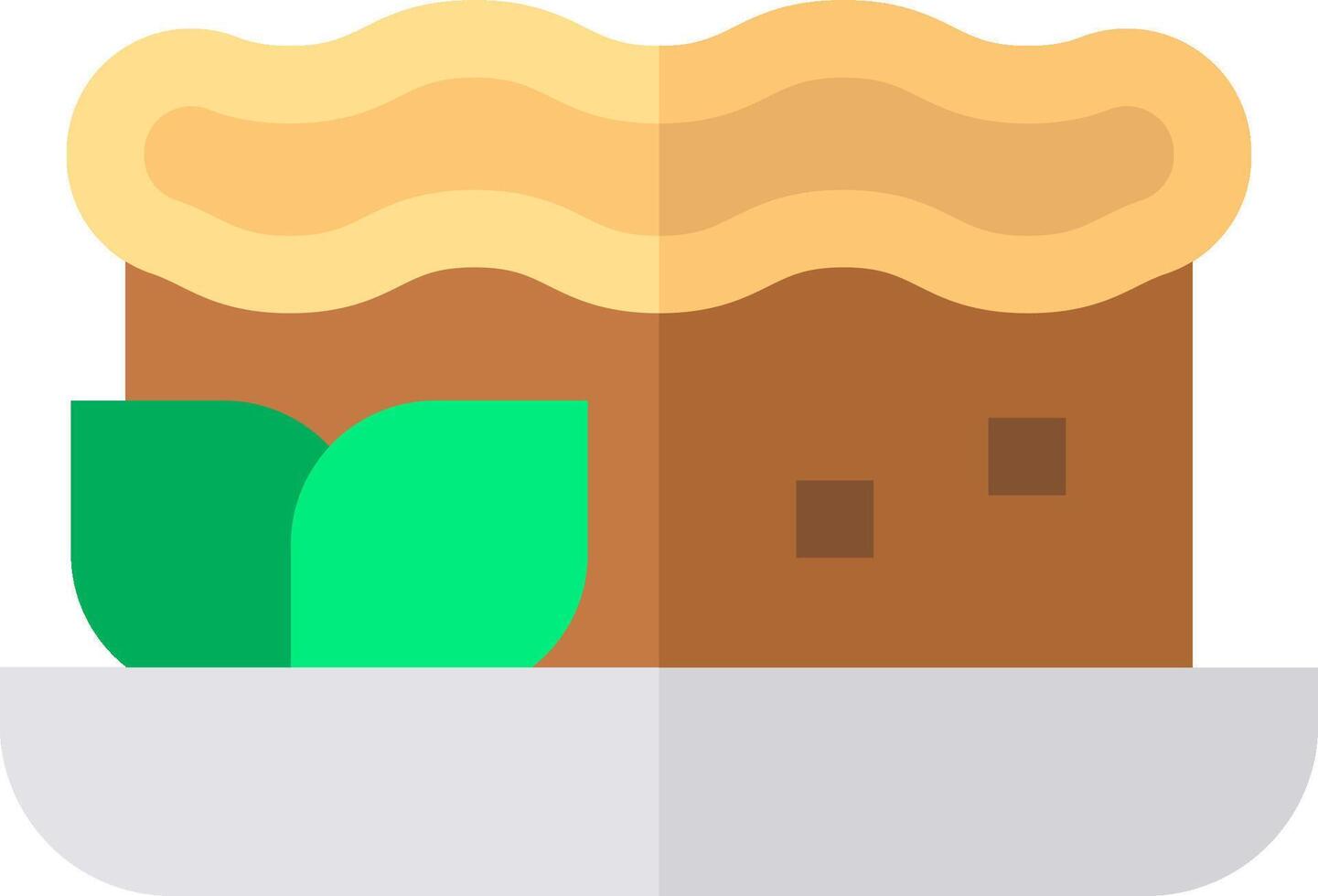 A cake with a green leaf on top vector