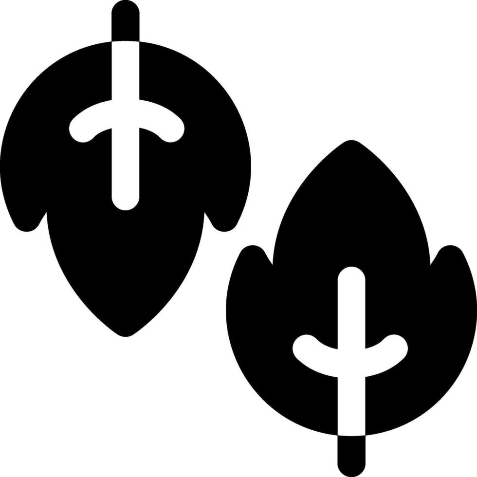 Two black and white symbols of leaves vector