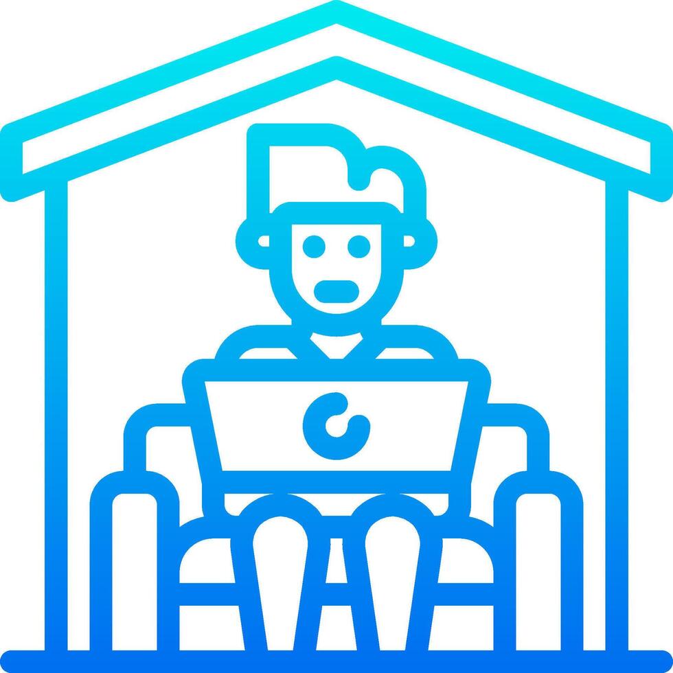 A man sitting in a chair with a laptop on his lap vector