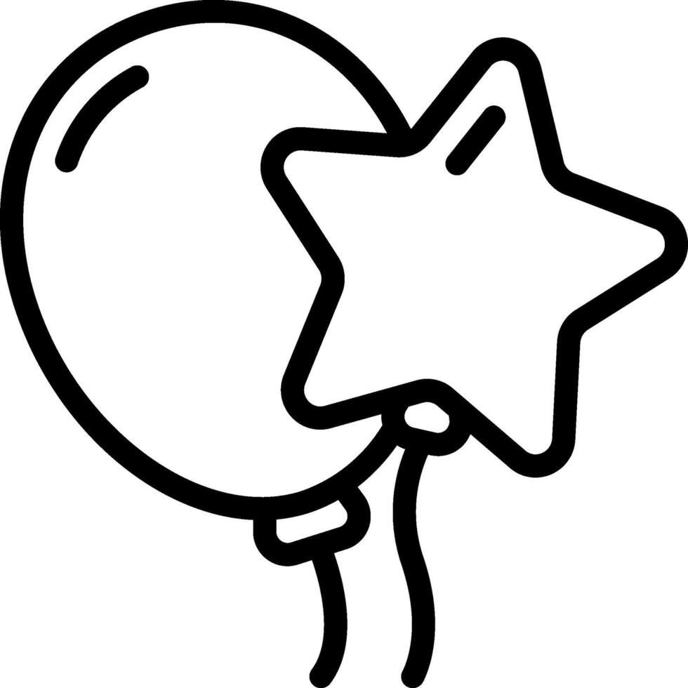 A black and white balloon with a star on it vector