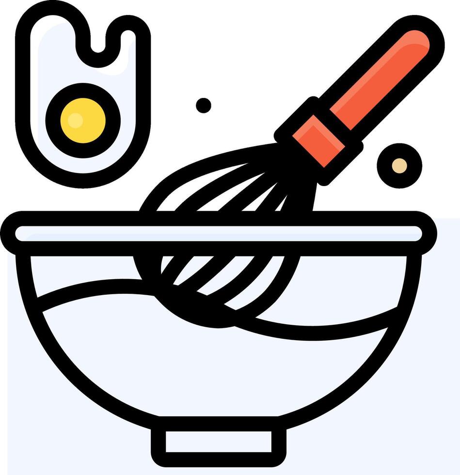 A bowl with an egg and whisk in it vector