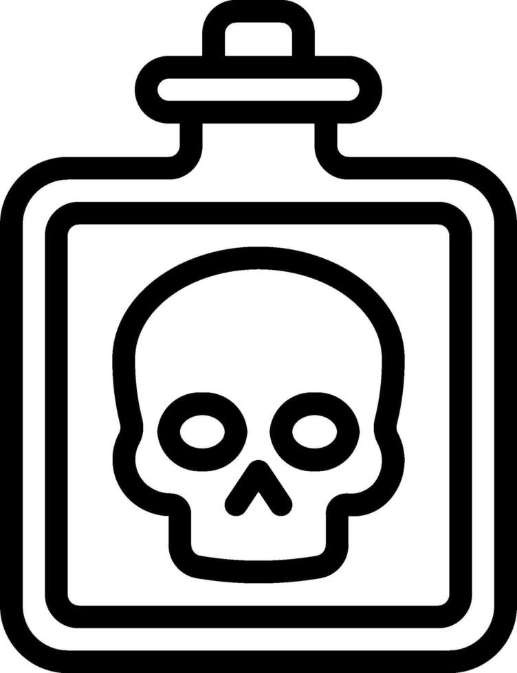 A black and white image of a skull in a bottle vector