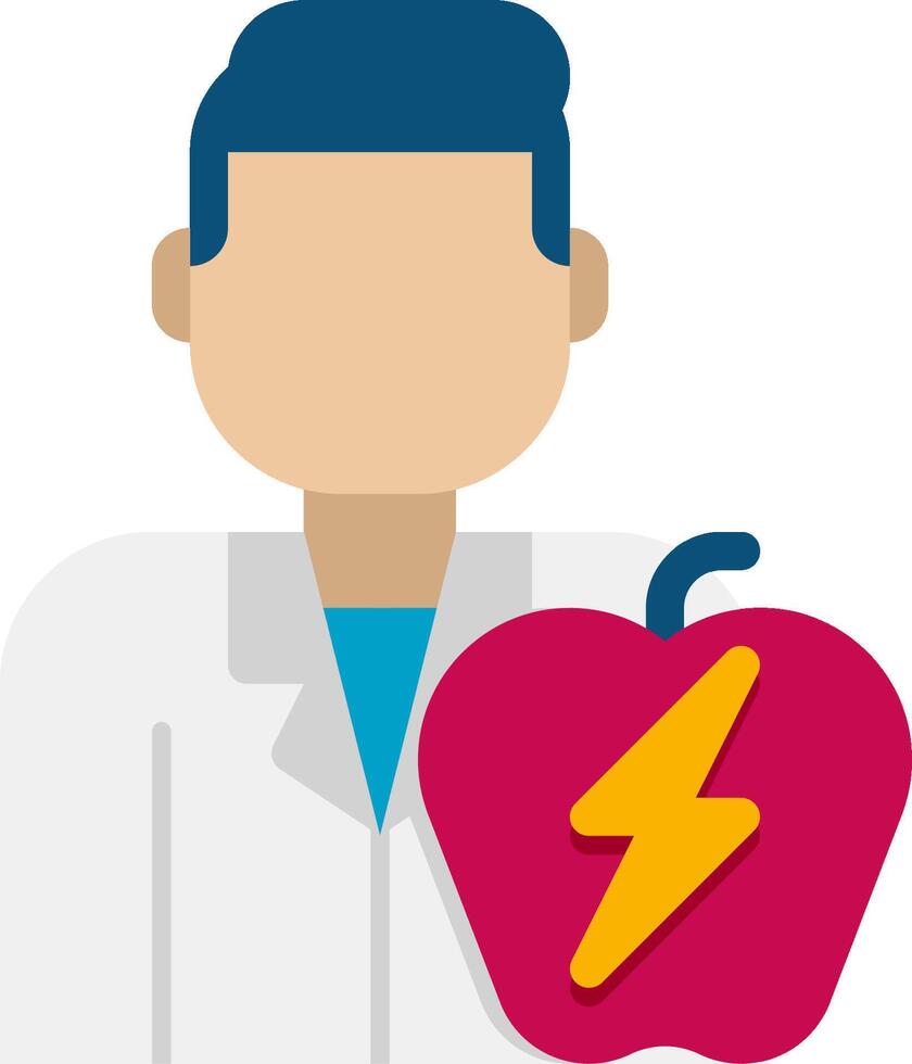 A doctor holding an apple with a lightning bolt vector