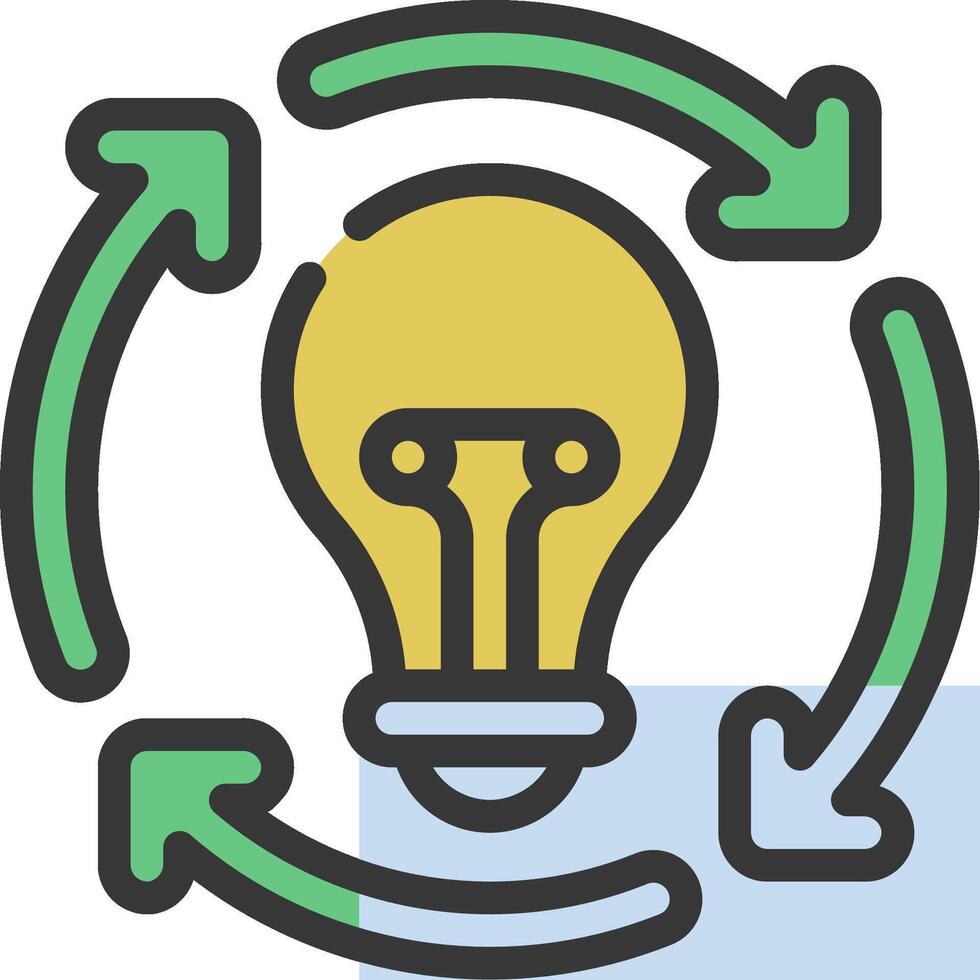 A light bulb surrounded by arrows and arrows vector