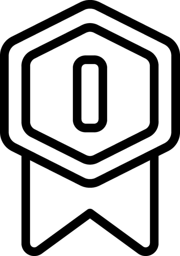 A black and white icon of a hexagon with a number one vector