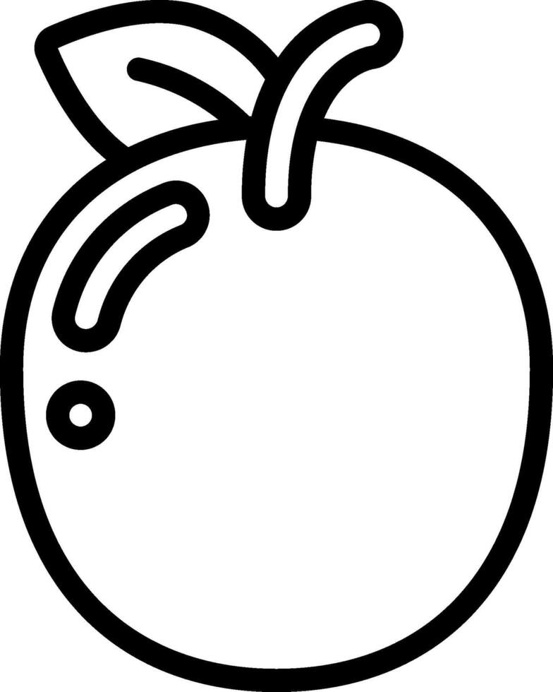An apple is shown in a line drawing vector