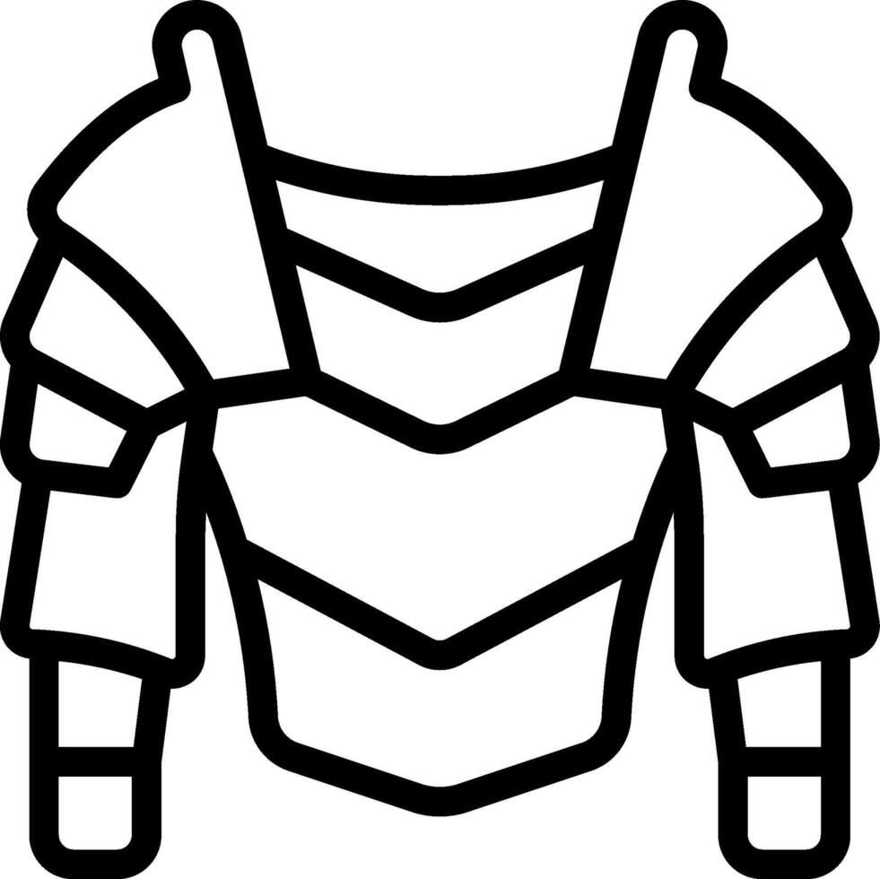 A black and white drawing of a chest protector vector