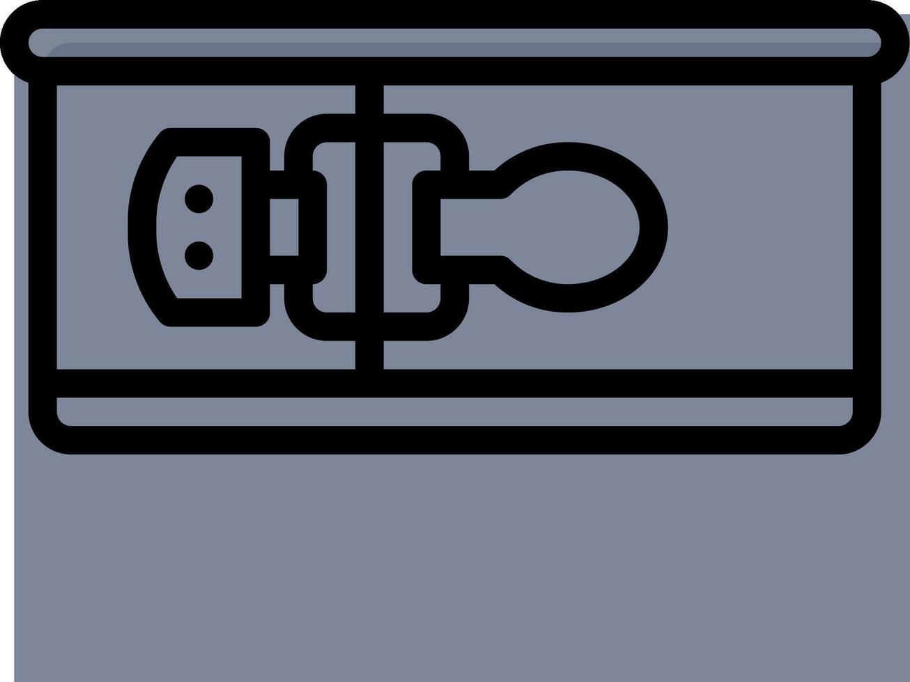 A black and white illustration of a safe box vector