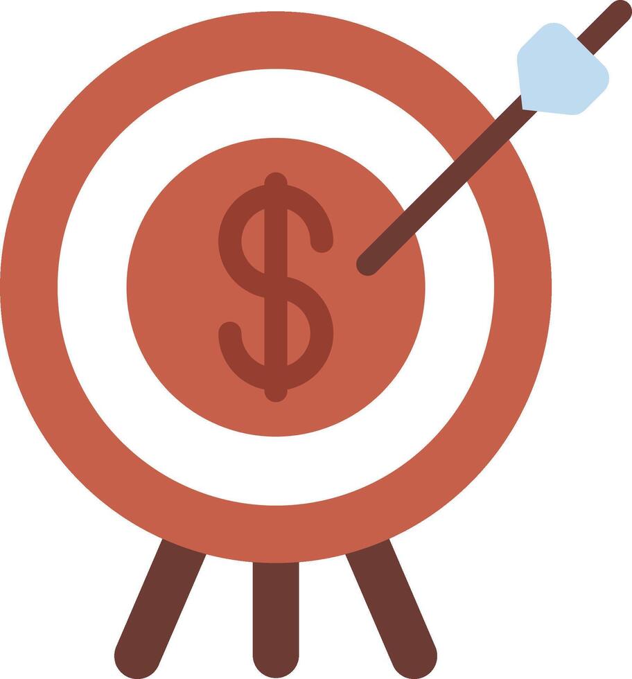A target with a dollar sign in the center and an arrow vector