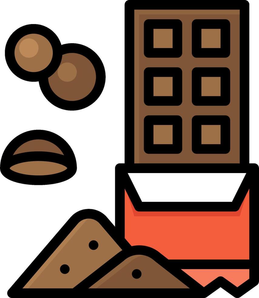 Chocolate bar icon with a box and a chocolate bar vector