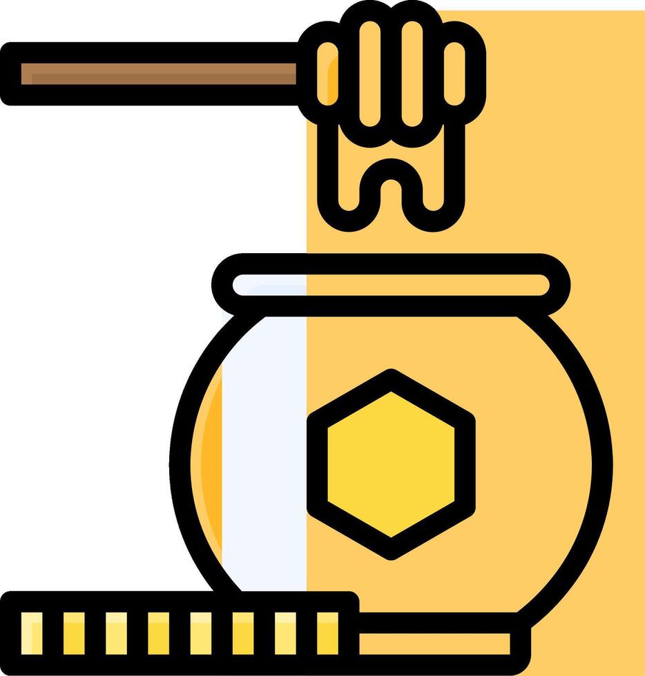 A bee is pouring honey into a jar vector