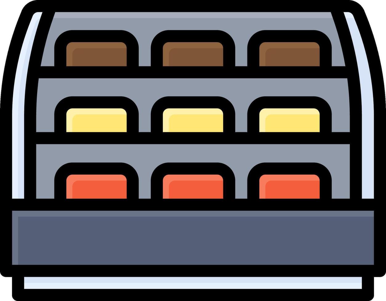 A refrigerator with a variety of different foods vector