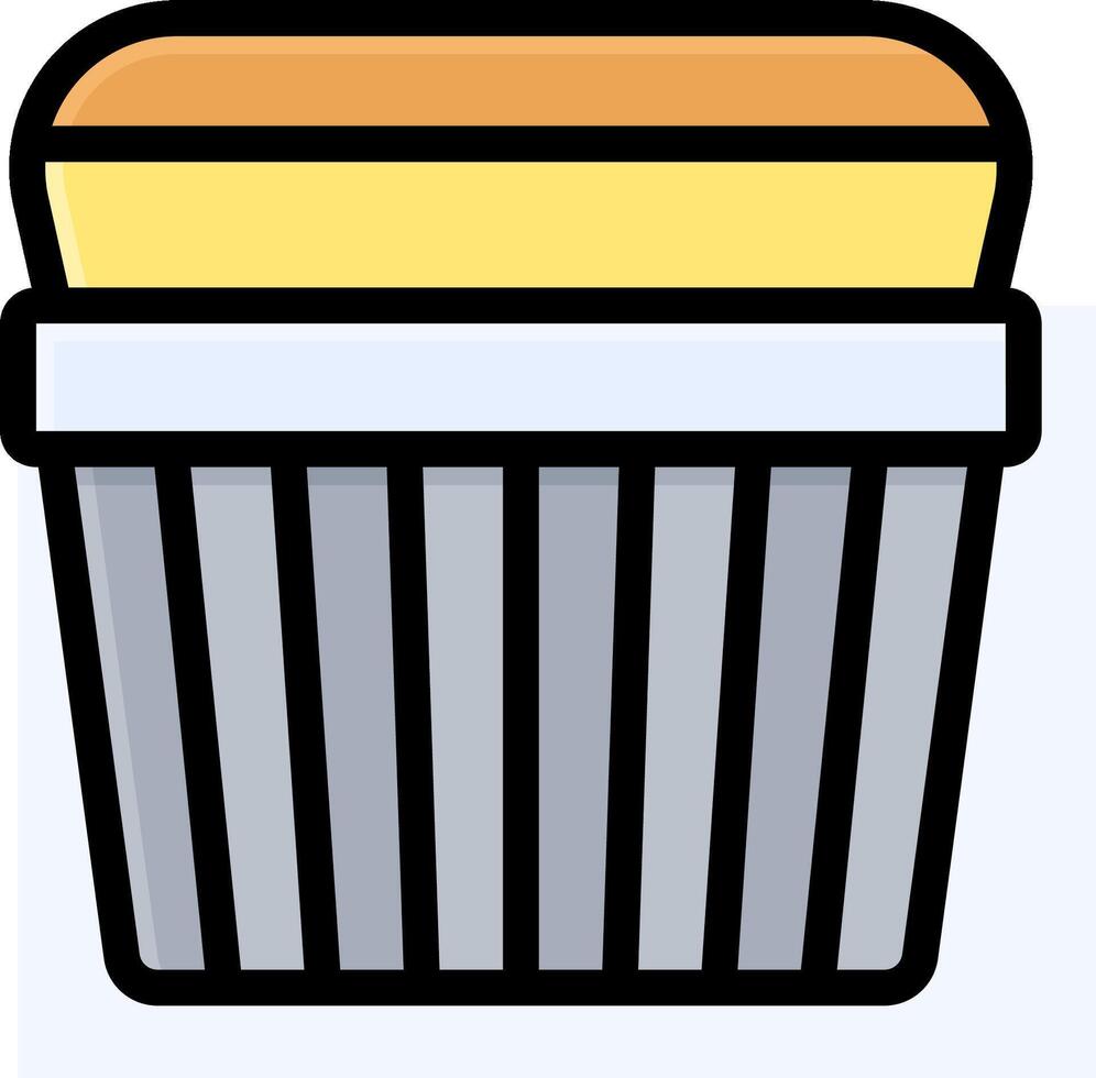 A cartoon of a cupcake in a basket vector