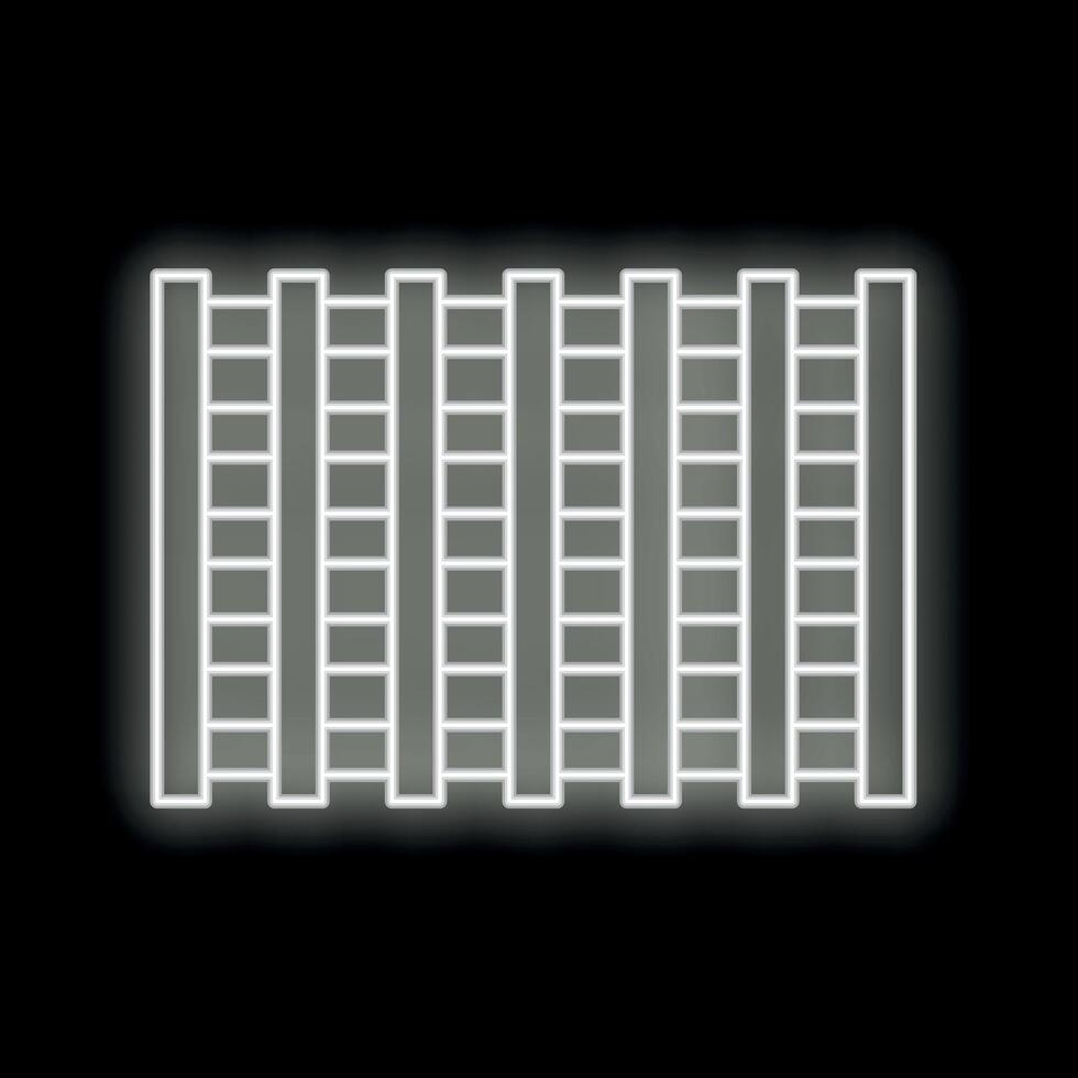 White neon glowing prison bars on a black background vector