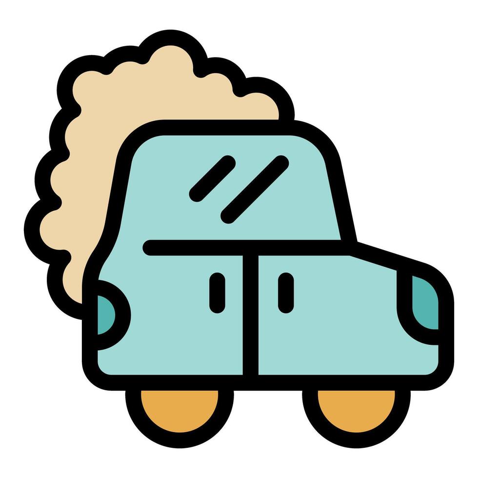 Car emitting smoke pollution environment concept icon vector