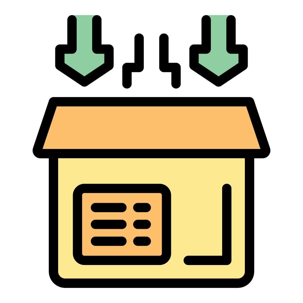 Warehouse receiving deliveries icon representing logistics and storage vector