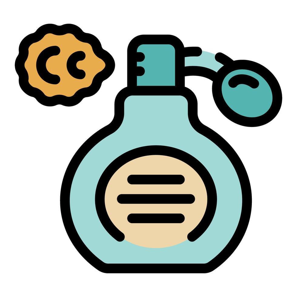 Perfume bottle spraying pleasant smell with copyright symbol vector