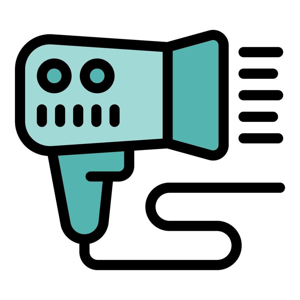 Hair dryer blowing hot air with a cable and buttons vector