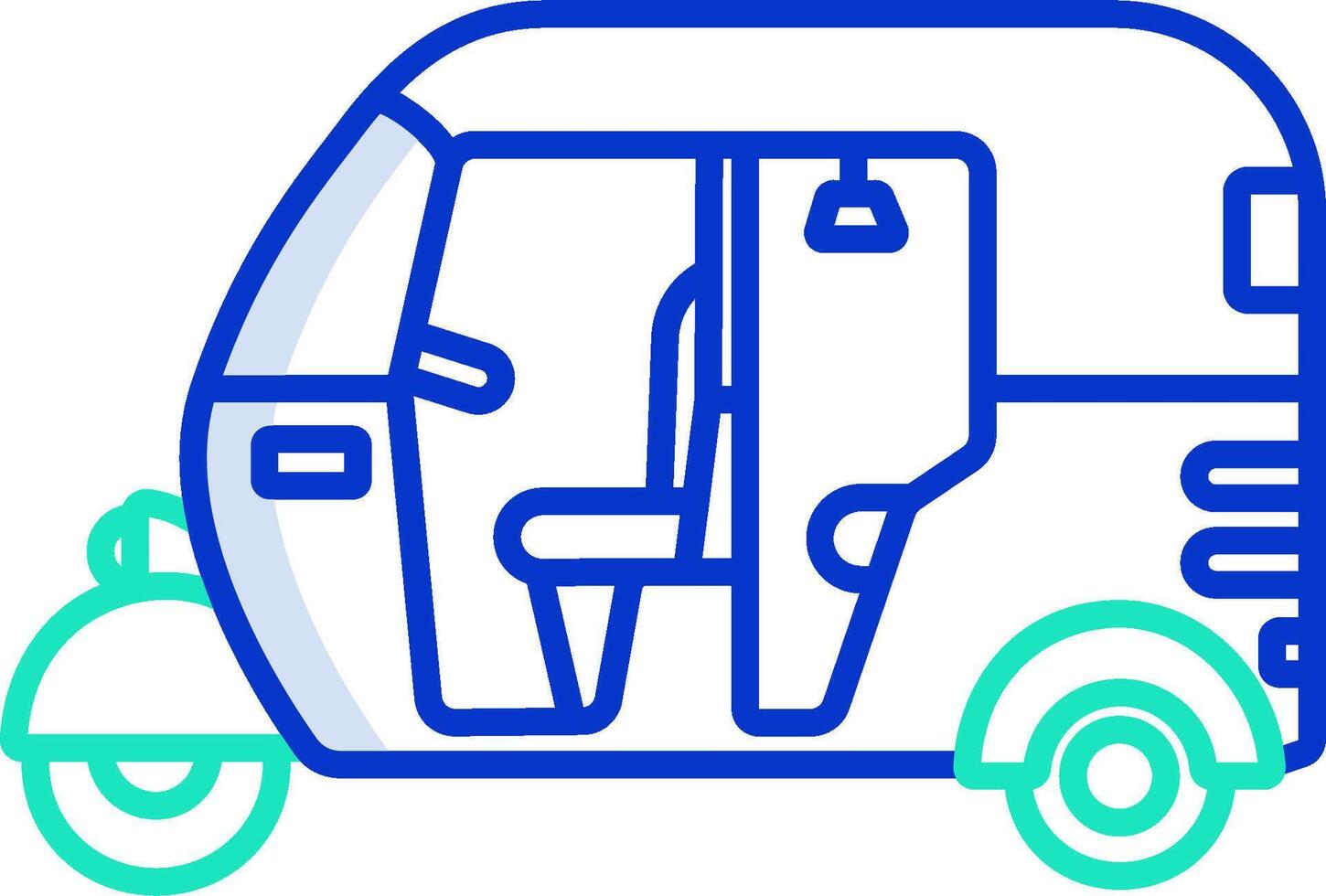 A small vehicle with a passenger inside vector