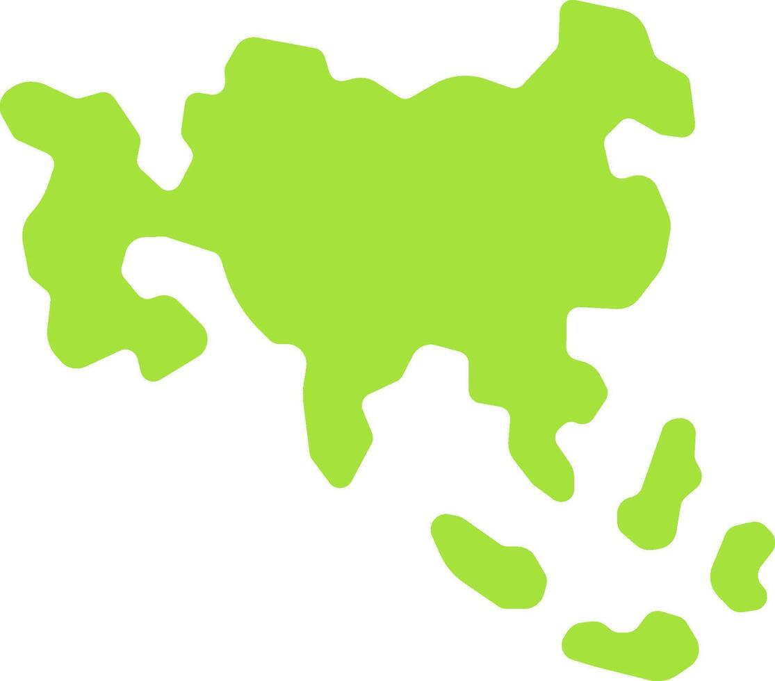 A green outline of a map of china vector