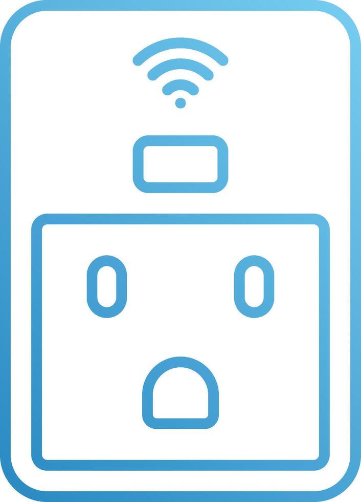 A blue and white icon of a wifi router vector