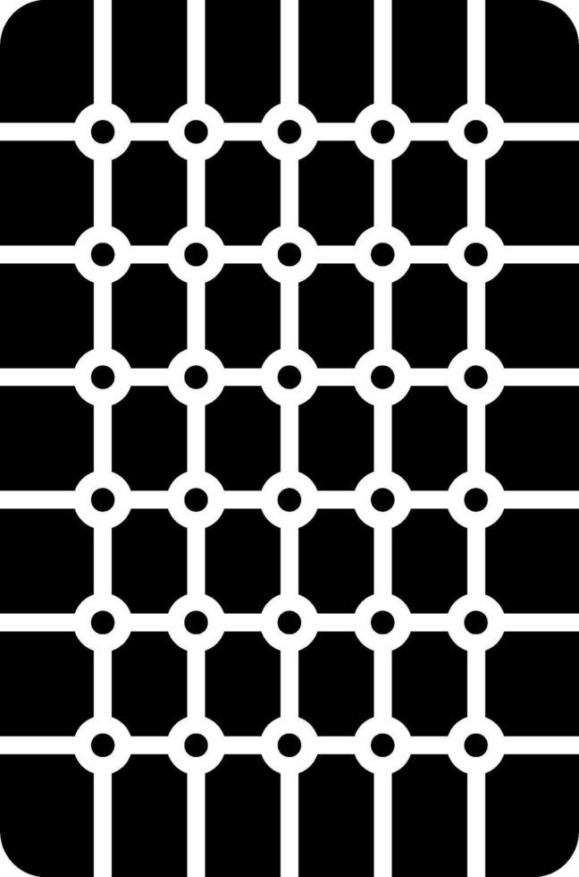 A black and white square with a grid pattern vector