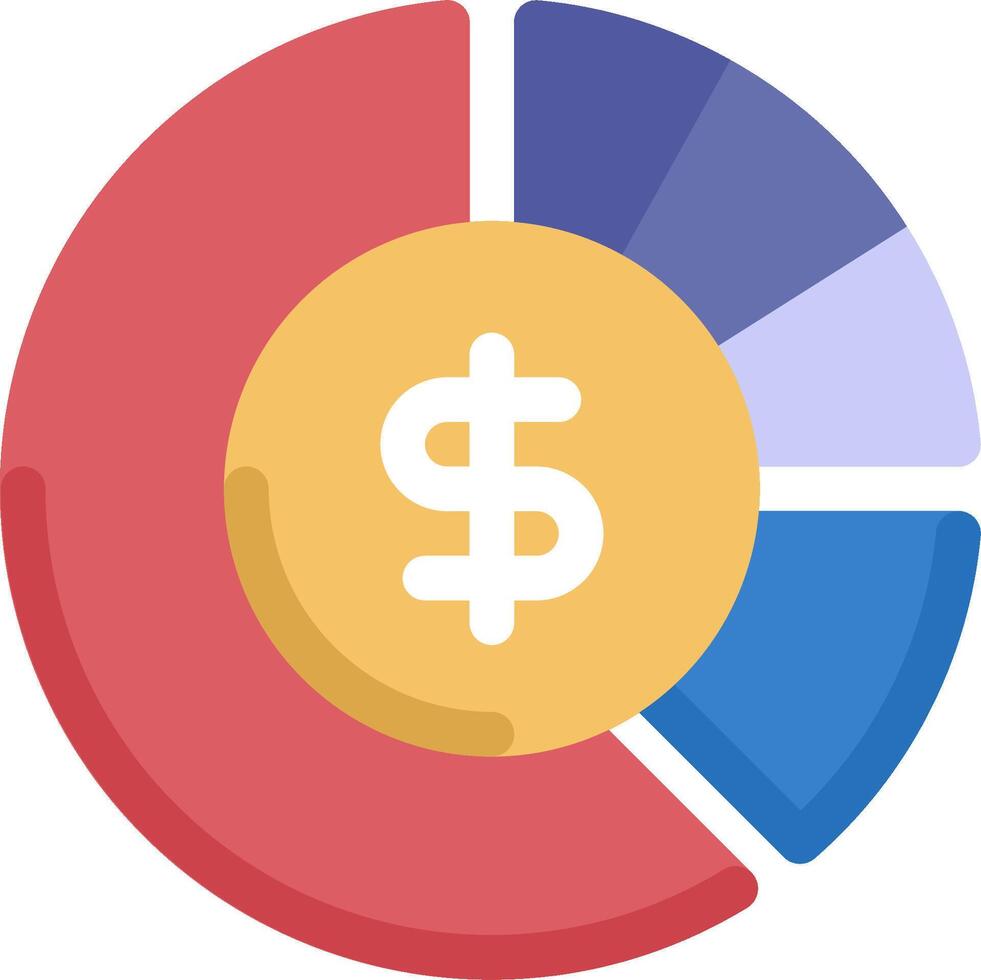 A dollar sign in a circle with a pie chart vector