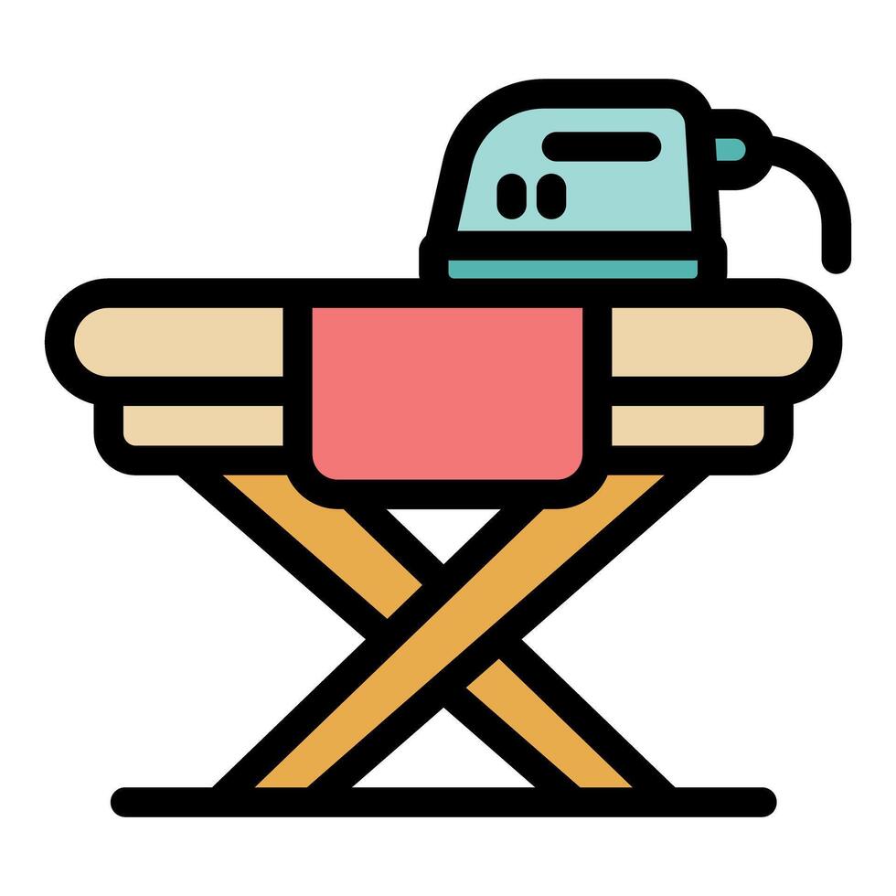 Ironing board with iron and cloth for laundry service vector