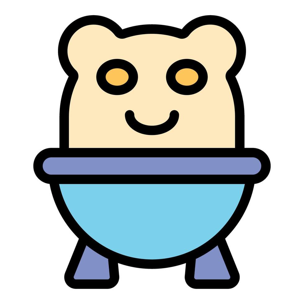 Cute cartoon bear character relaxing in a bathtub having spa day vector
