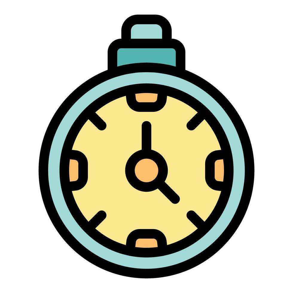 Round clock face measuring time with hour and minute hands vector
