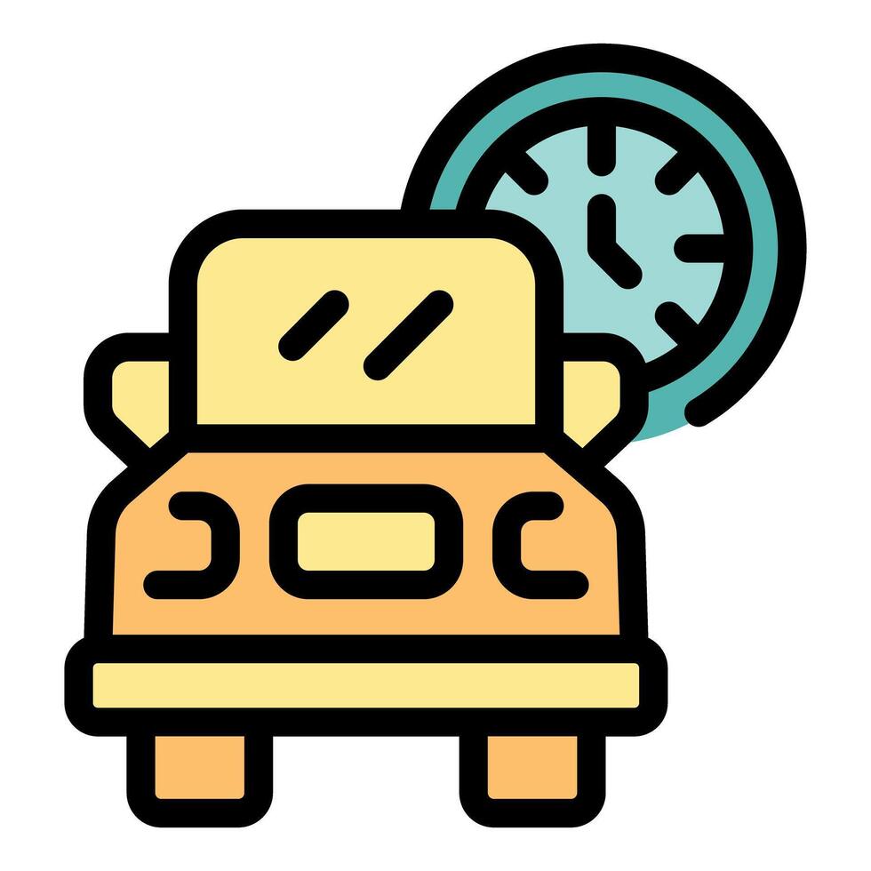 Car sharing time management icon showing transportation service vector