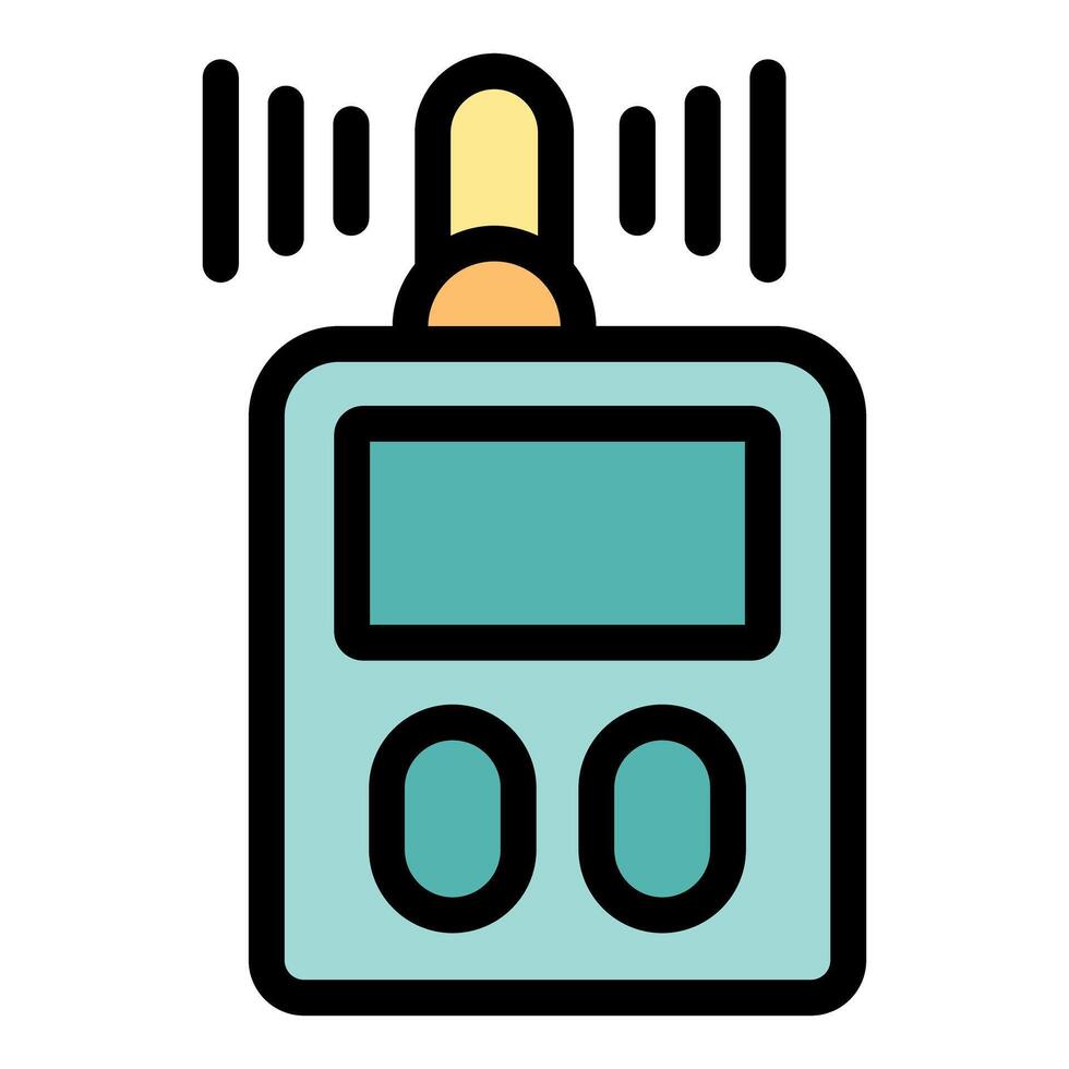 Walkie talkie transmitting signal icon vector