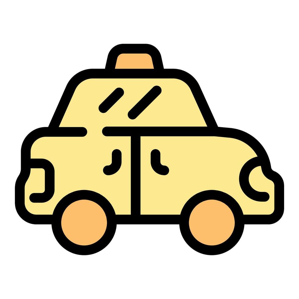 Yellow taxi cab icon taking passenger home vector