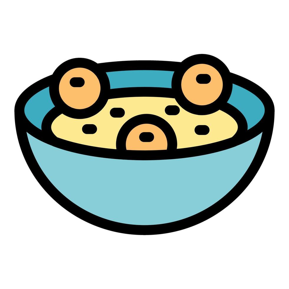 Bowl of hummus with chickpeas and spices filling bowl icon vector