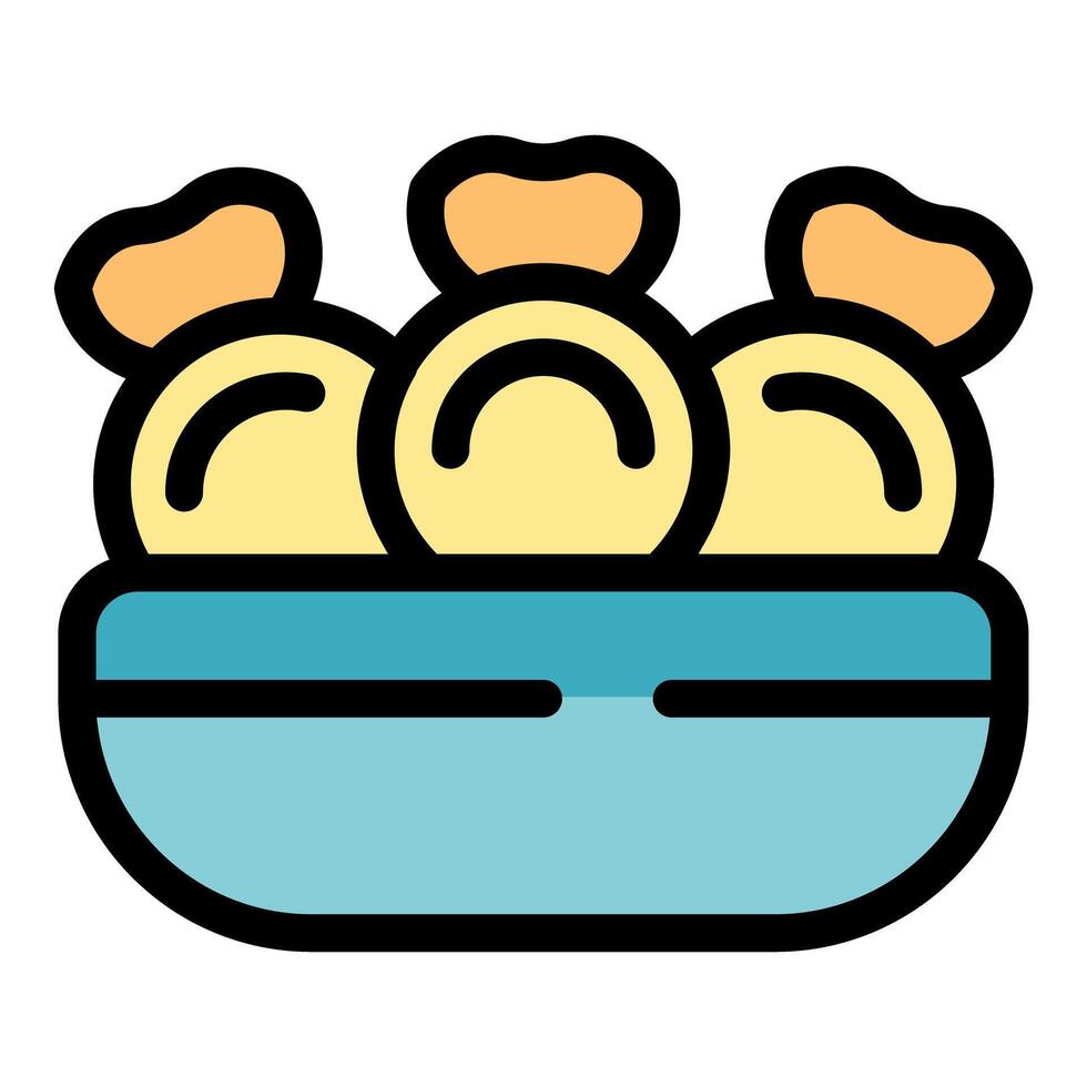 Bowl of dough being prepared for baking bread rolls vector