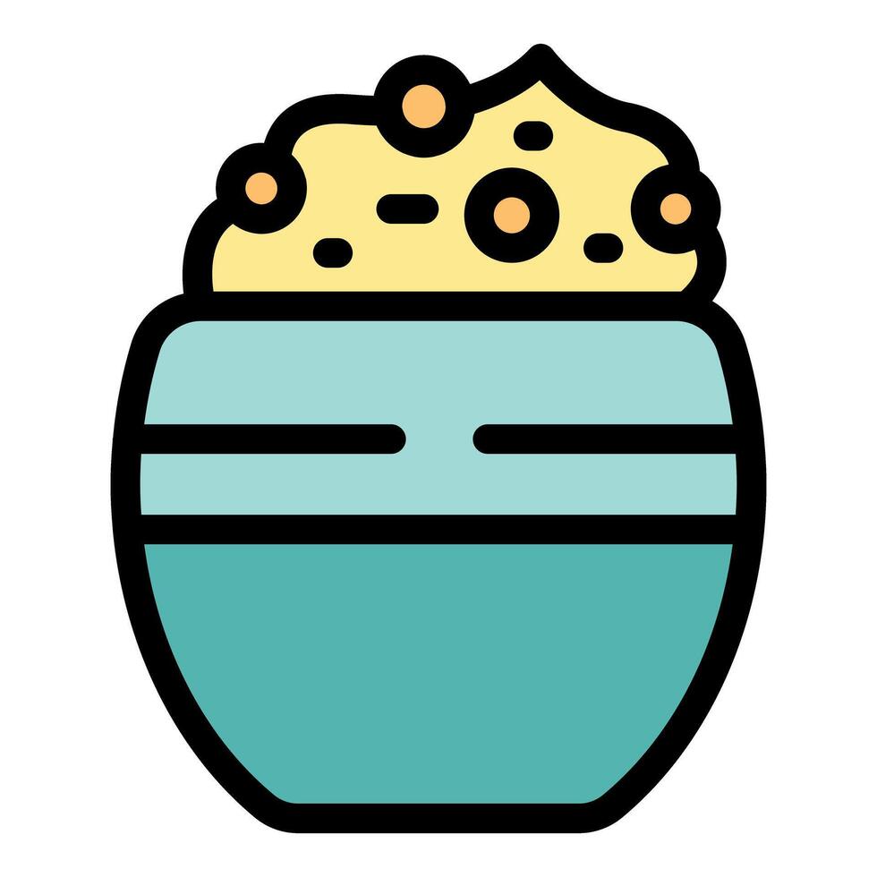 Bowl full of delicious hummus with chickpeas representing vegetarian food vector