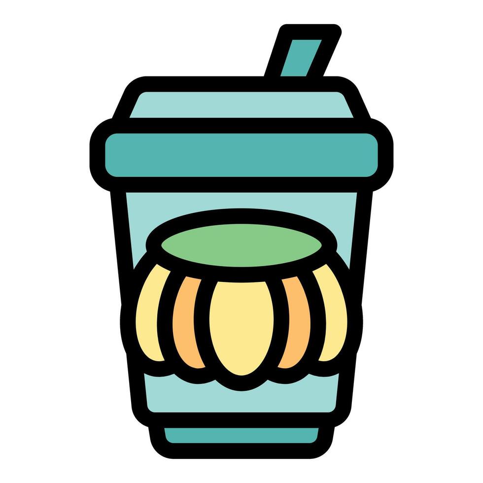 Pumpkin spice latte showing autumn season using cute icon design vector