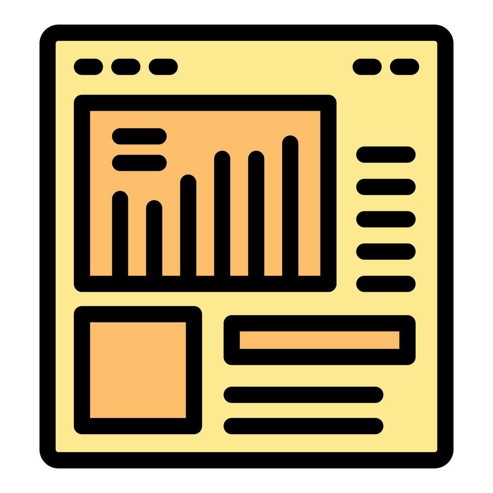 Web page showing growing bar chart analytics data statistics report website vector