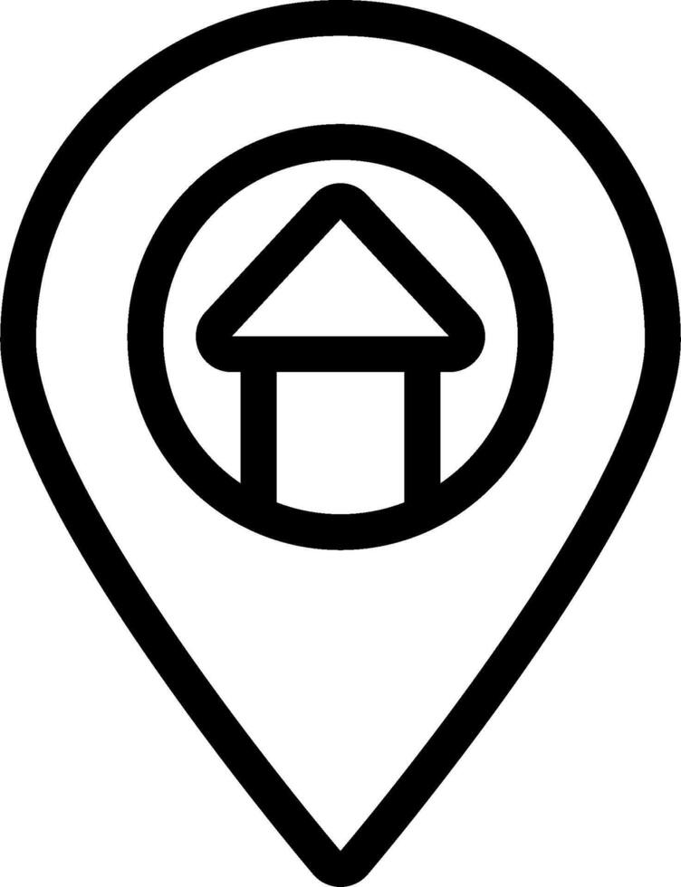 A house icon in a location marker vector