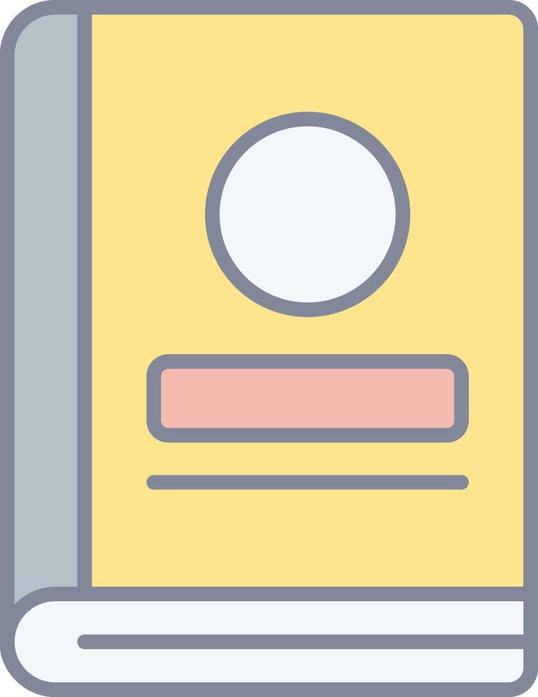A book with a circle on it vector