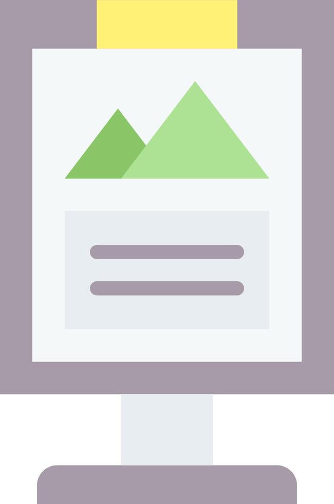 A computer monitor with a mountain on it vector