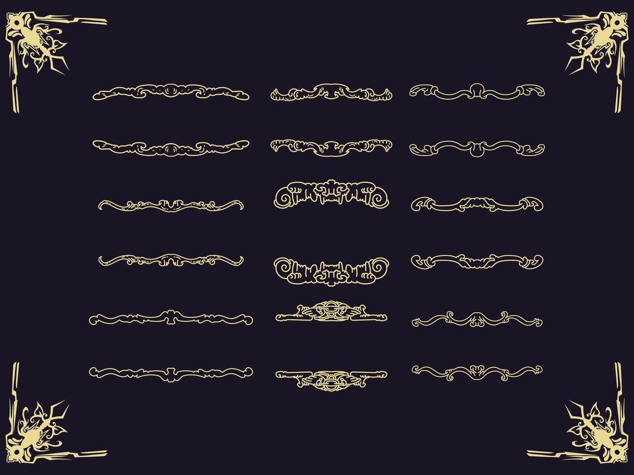 Bunde set element border design vector