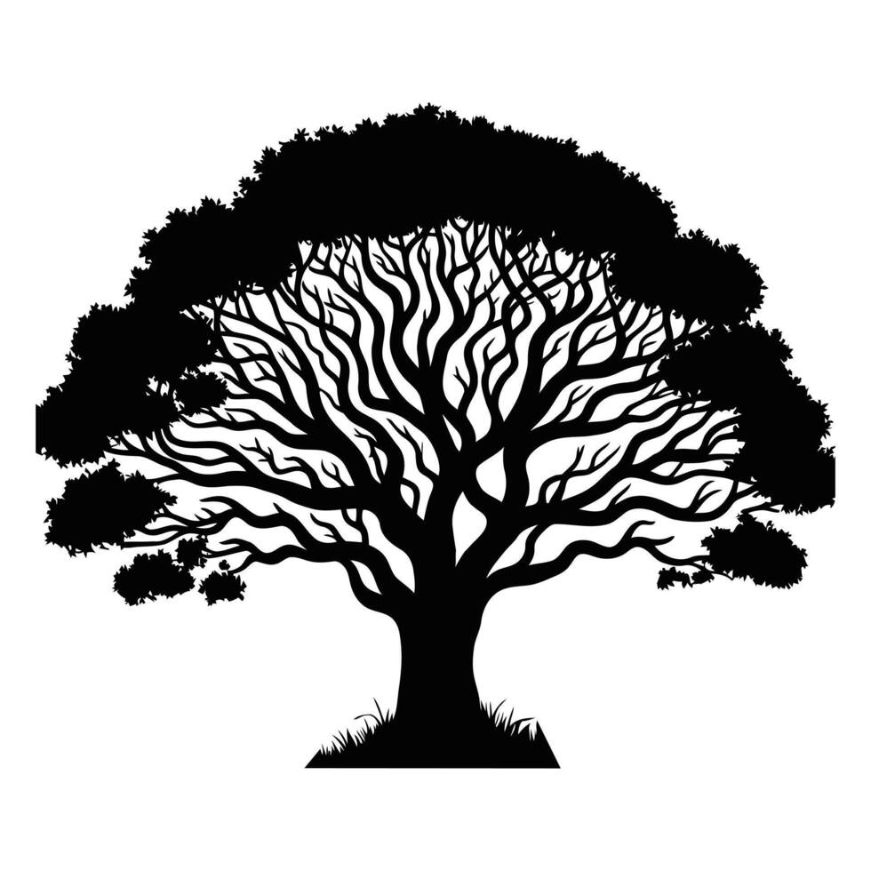 A big Tree silhouette illustration vector
