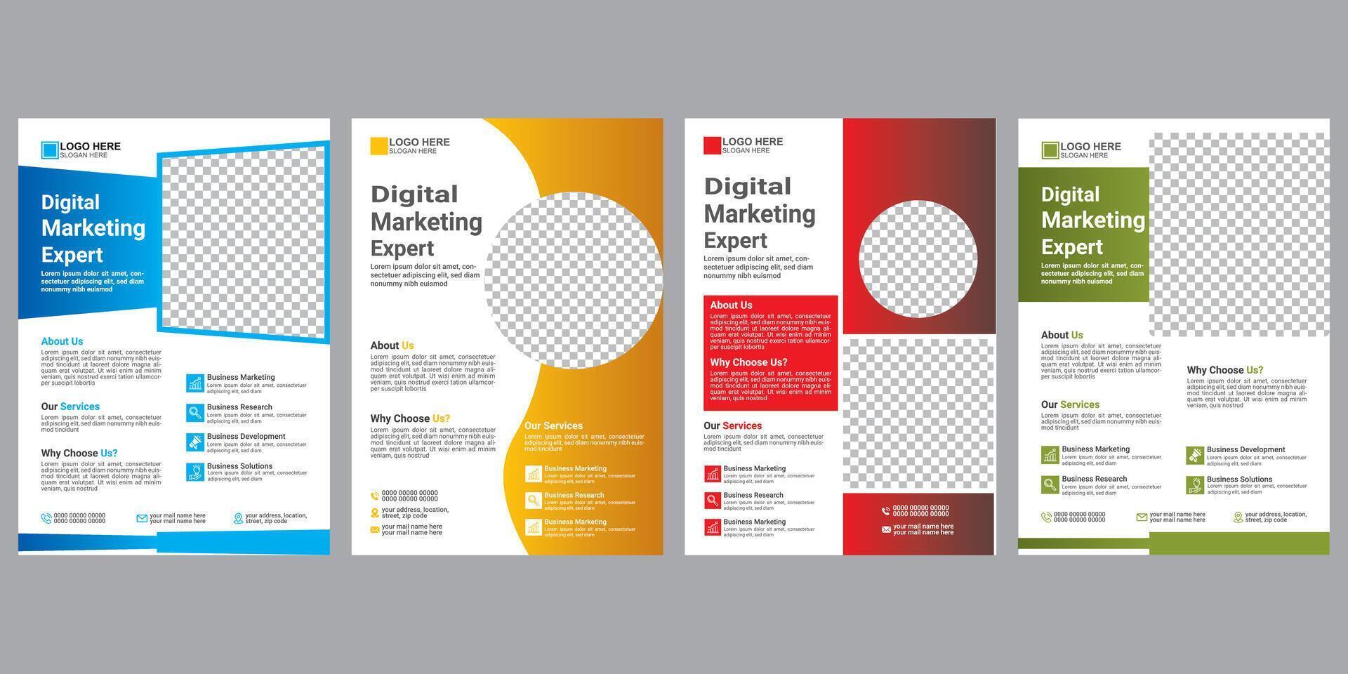 bundle flyer design template geometric shapes vector