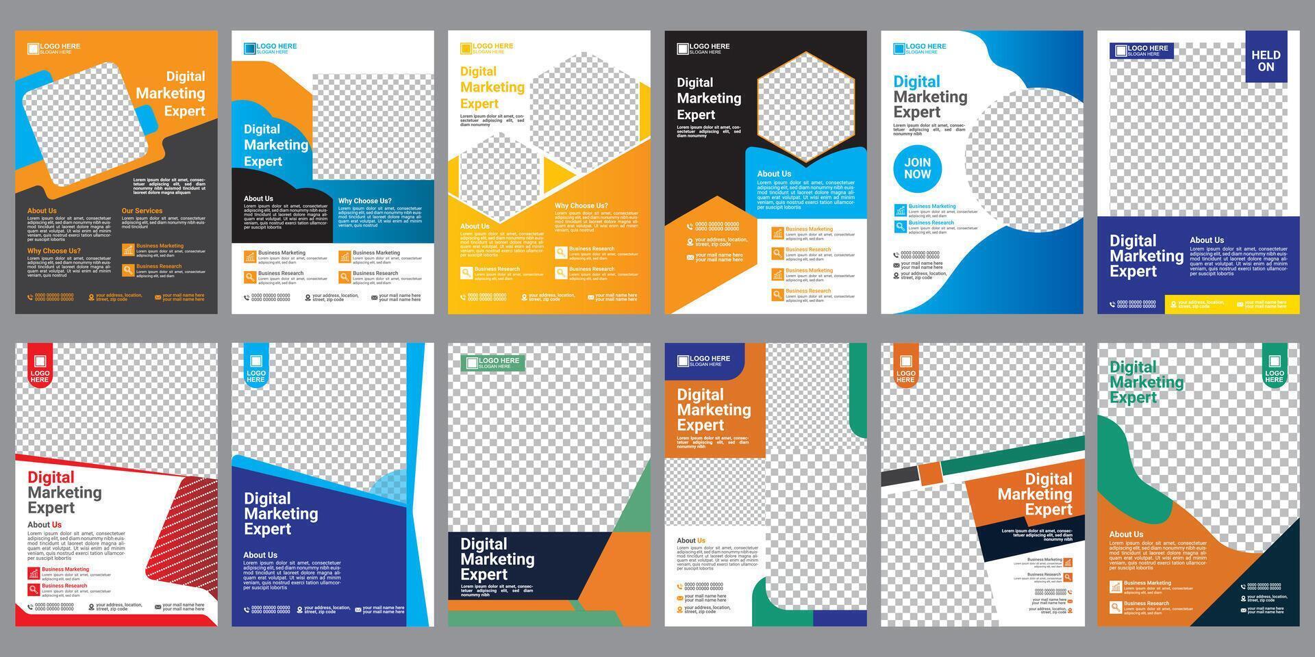 bundle flyer design template package vector