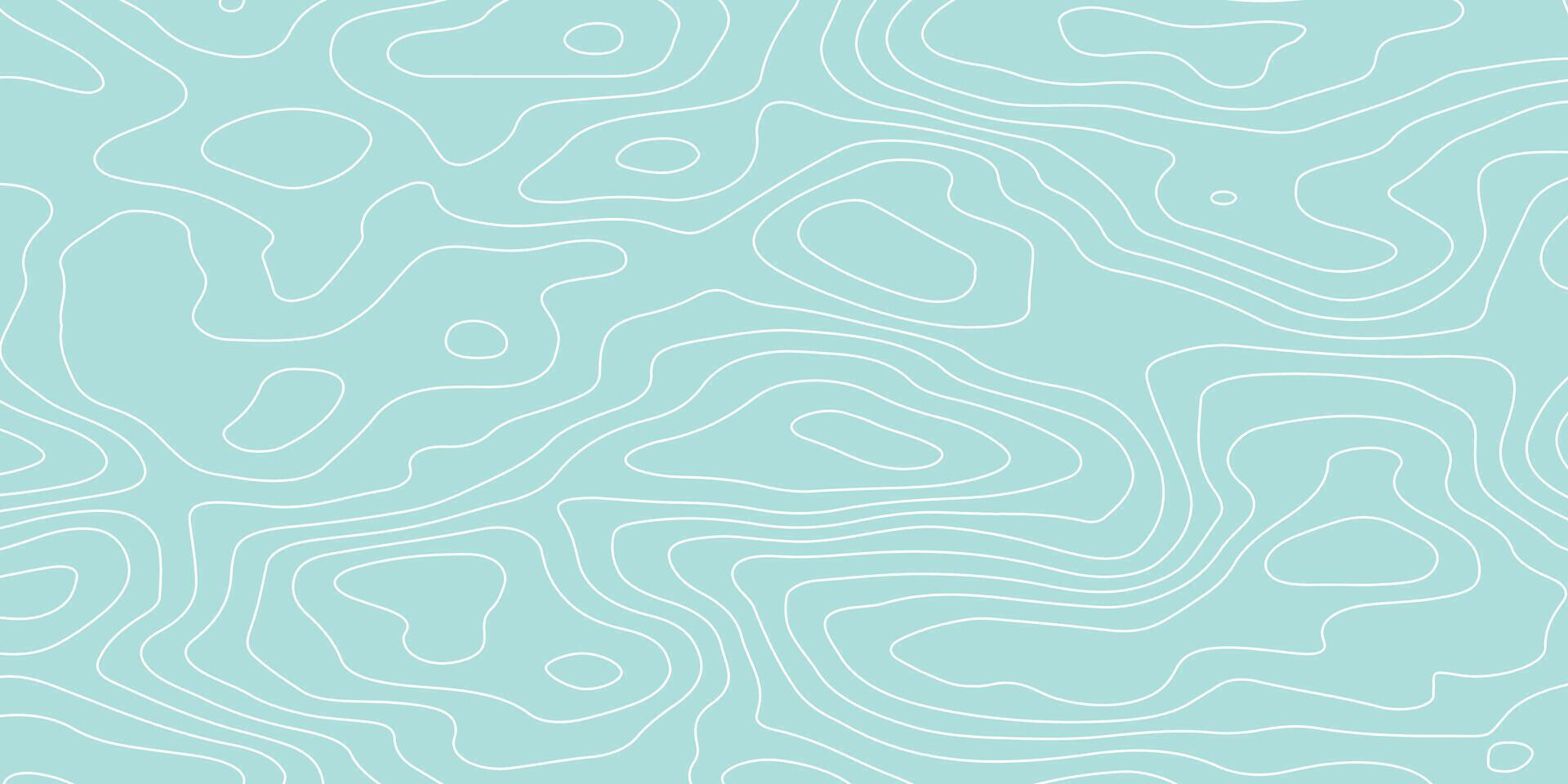 Aqua Blue Topographic Map Pattern vector