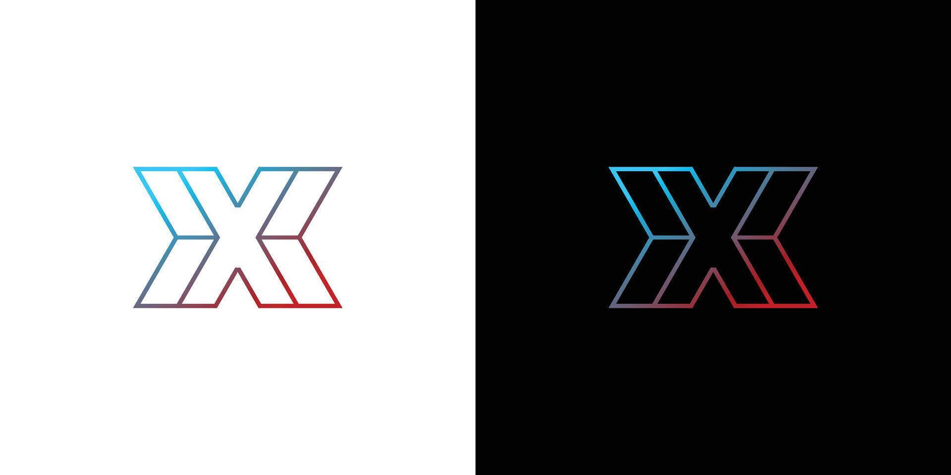 Modern and sophisticated initial X logo design gradations color vector