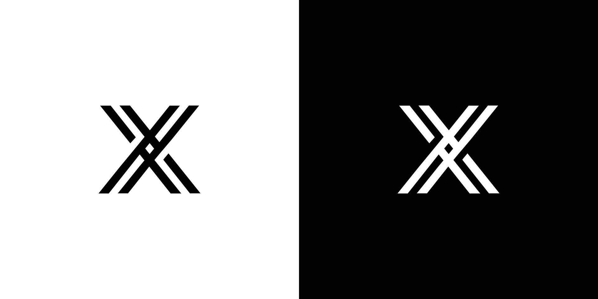 Modern and sophisticated X logo design with elegant black accents vector