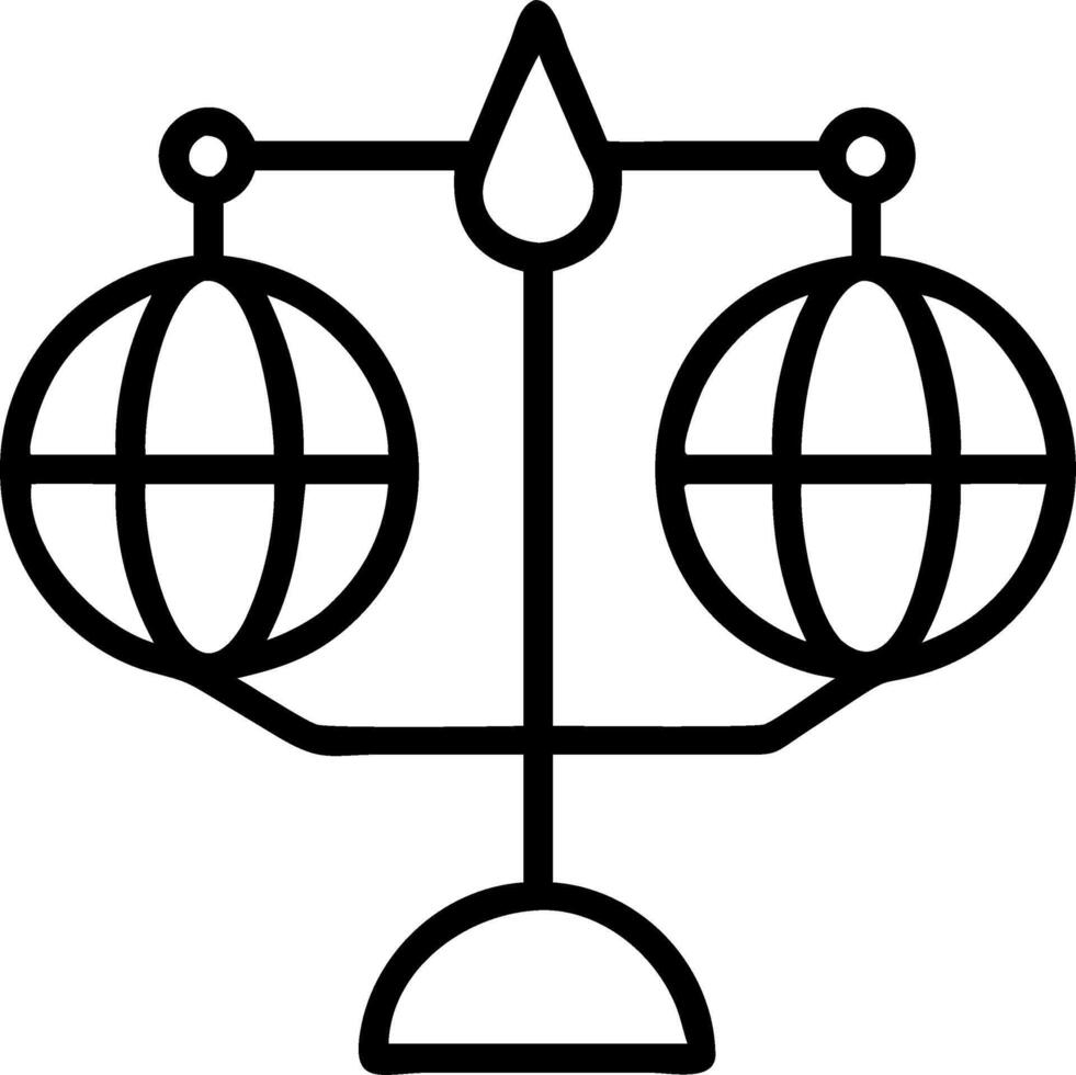Globe and scales floating above white background symbolizing global financial responsibility vector